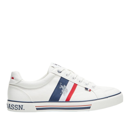 Men's White Low-Top Sneakers - Lightweight with White Sole, for Comfortable Casual Look