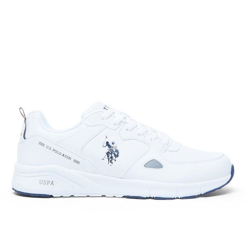 Men's White Low-Top Casual Sneakers with Iconic Branding for a Clean Look