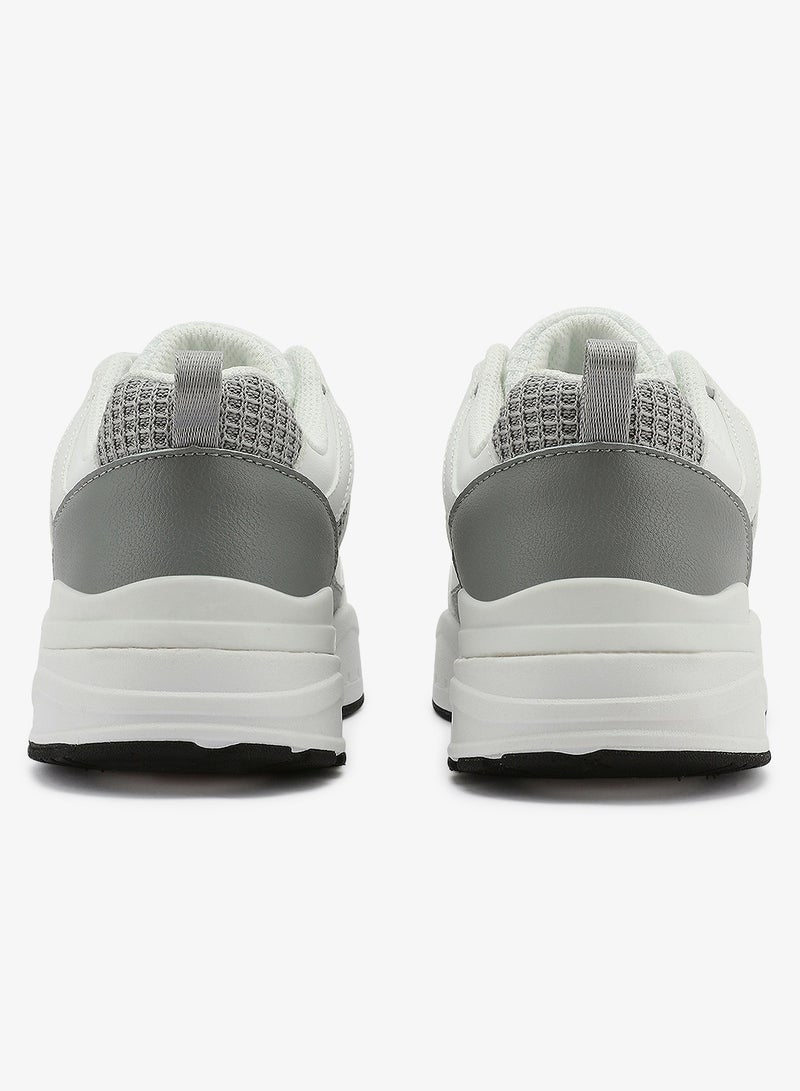Women's  White Low-Top Sneakers - Sleek Style and Comfort Cushioned Sole for Everyday Style Shoes