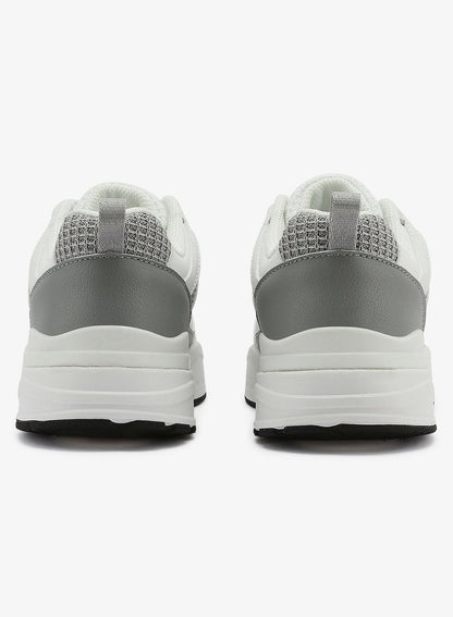 Women's  White Low-Top Sneakers - Sleek Style and Comfort Cushioned Sole for Everyday Style Shoes