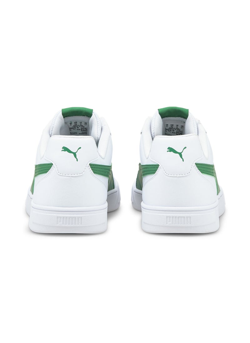Caven Mens White Green Trainers
