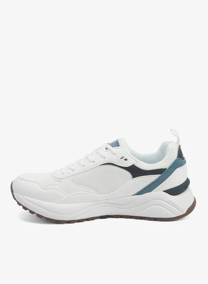 Men's White Low-Top Sneakers - Lightweight Shoes Timeless Lace-Up Style
