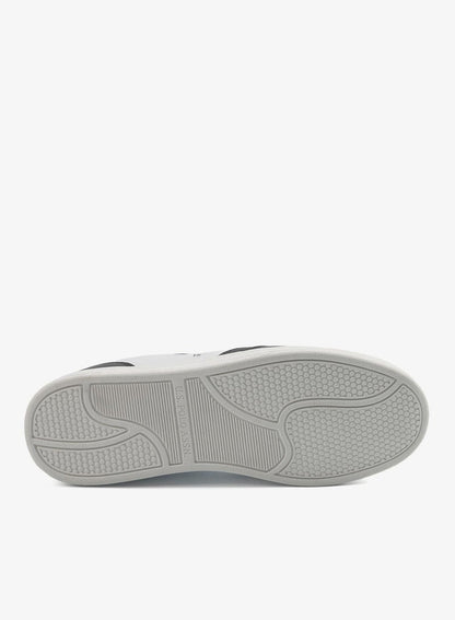Men's White and Black Sneakers, Stylish Contrast Design Shoes for Sporty Everyday Looks