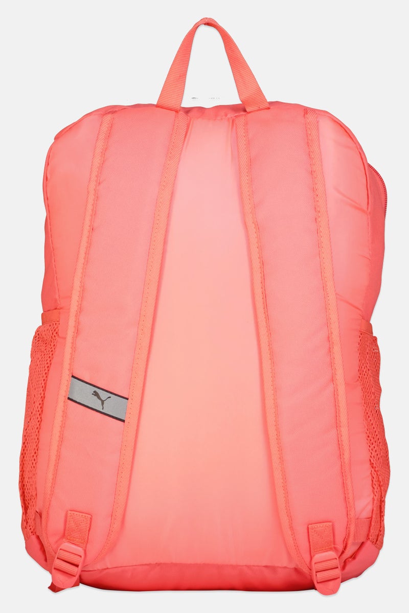 Men Brand Logo Patch Backpack, Electric Blush