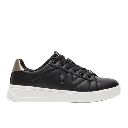 Women's Black Low-Top Sneakers - Fashionable Lace-Up Style Shoes, Perfect for Everyday Casual Outfits