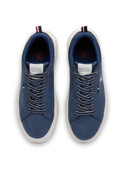 Men's Navy Low-Top Sneakers - Fashionable Lace-Up Style