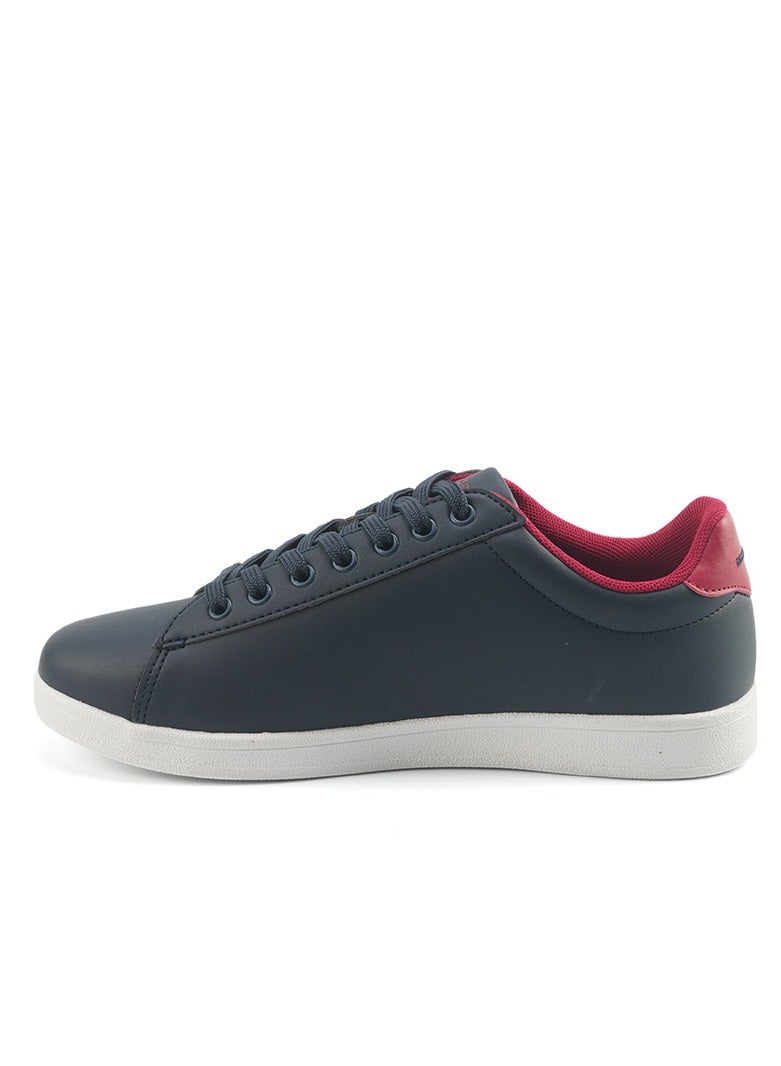 Women's Navy Sneakers with Red Contrast – Bold Lace-Up Style for Striking Everyday Look