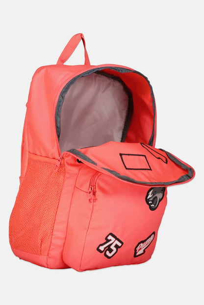 Men Brand Logo Patch Backpack, Electric Blush