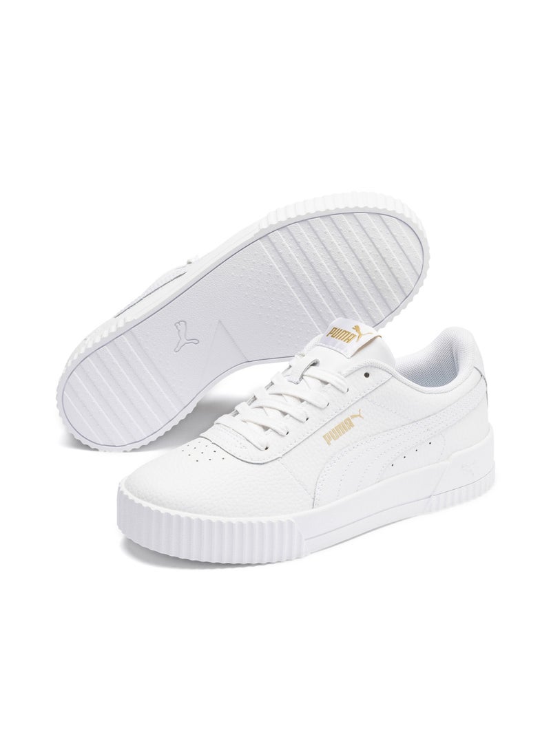 Carina Lux Womens White Casual Sneakers