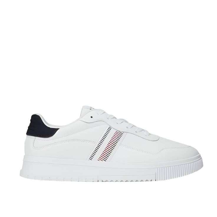 Signature Tape Textured Leather Sneakers