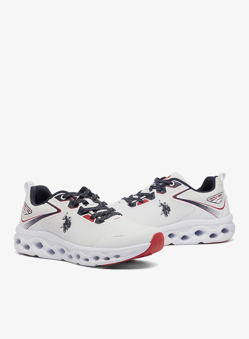 Men's White Low-Top Sneakers - Lightweight Shoes Lace-Up Design, Comfortable for Everyday Outfits