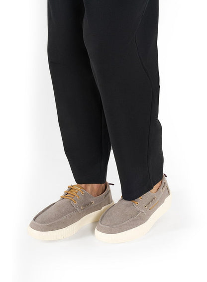 Men's Beige Low-Top Sneakers - Lightweight Slip-On Design with Iconic Branding for a Clean Look
