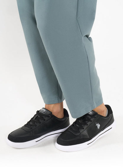 Men's Black Low-Top Sneakers - Lightweight Lace-Up Design, Comfortable for Everyday Outfits