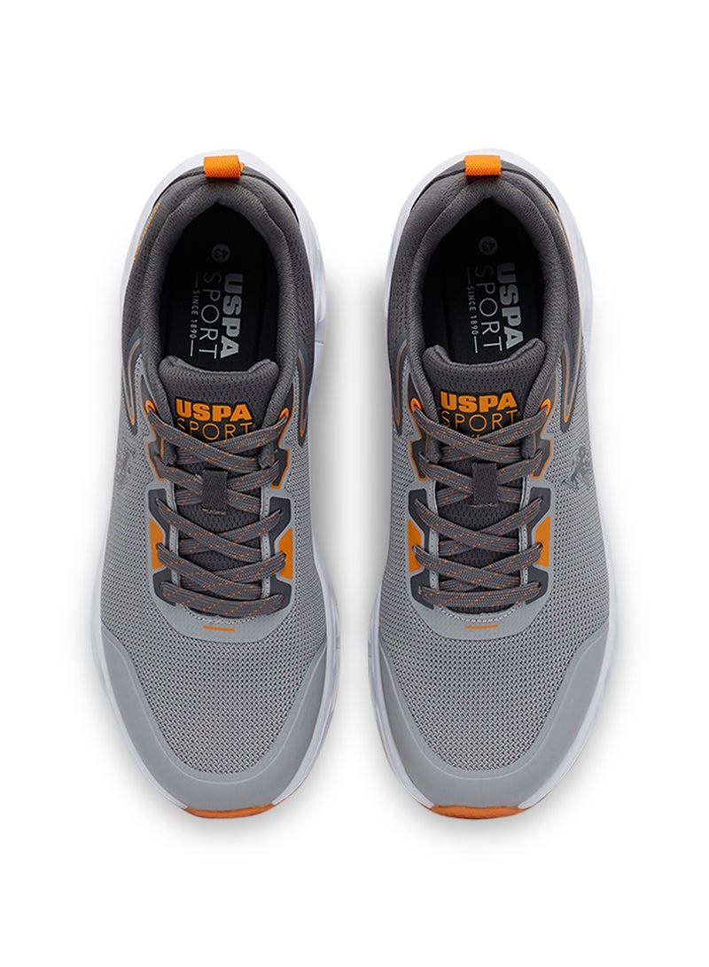 Men's Grey Low-Top Sneakers - Lightweight Lace-Up Design, Comfortable for Everyday Outfits