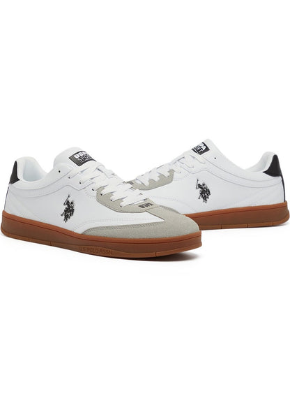 Men's White Low-Top Sneakers - Fashionable Lace-Up Style, Perfect for Everyday Casual Outfits