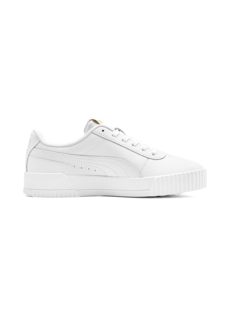 Carina Lux Womens White Casual Sneakers