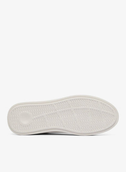 Men's White Low-Top Sneakers - Lightweight Shoes Lace-Up Design