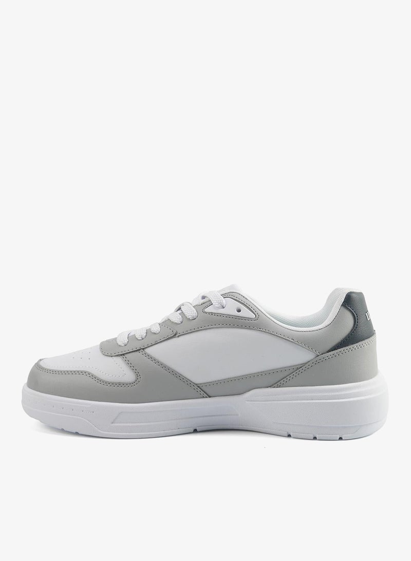 Men's White Classic Low-Top Sneakers, Stylish Lace-Up Design Shoes Perfect for Casual Adventures