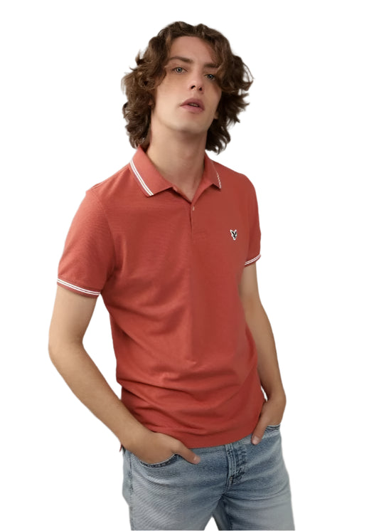 Collar Line Logo Detail Short Sleeve Polo Shirt