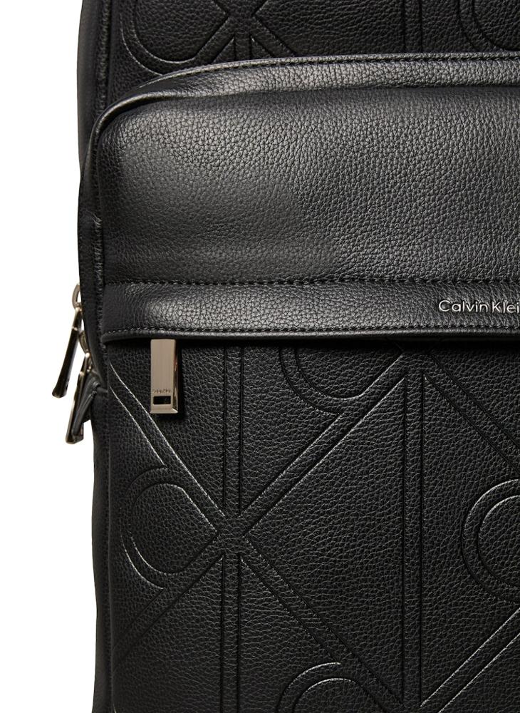 Emblem AOP Embossed Round Backpack
