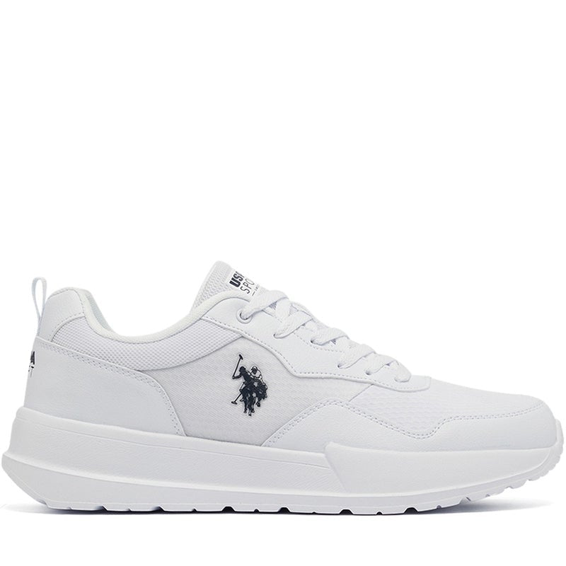 Men's White Low-Top Sneakers - Lightweight Lace-Up Design, Comfortable for Everyday Outfits