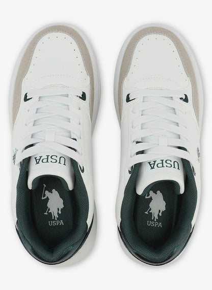 Women's White Sneakers - Bold Rugged Shoes with Style and Durable Sole for Outdoor Wear
