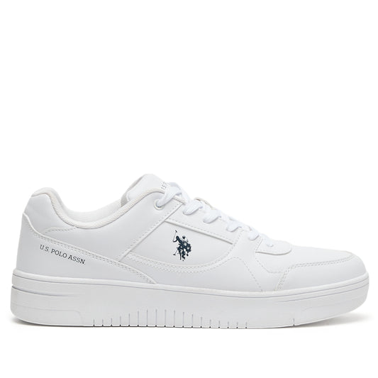 Men's Classic White Sneakers - All-White Low-Top Design, Comfortable Casual Shoes for Everyday Wear