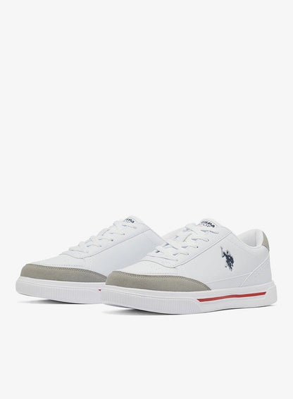 Men's White Low-Top Sneakers - Lightweight Shoes Lace-Up Design, Comfortable for Everyday Outfits