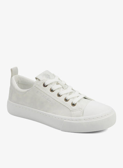 Women's White Low-Top Sneakers - Lightweight Shoes with White Sole, Comfortable Casual