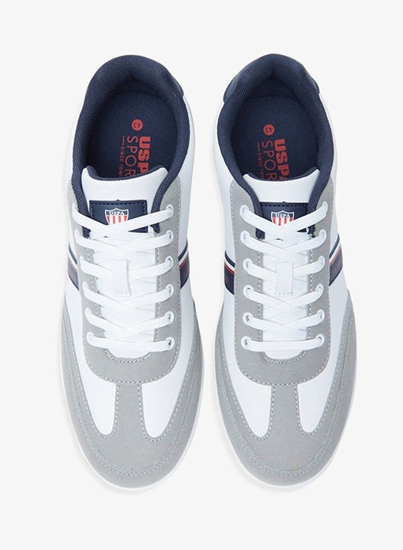Men's White Low-Top Sneakers,Lightweight Shoes Casual for Classic Look
