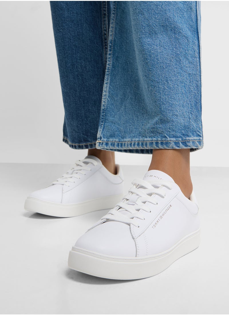 Logo Detail Lace Up Low Top Sneakers