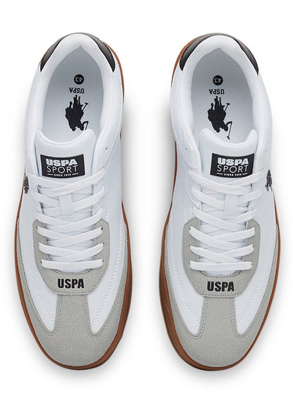 Men's White Low-Top Sneakers - Fashionable Lace-Up Style, Perfect for Everyday Casual Outfits
