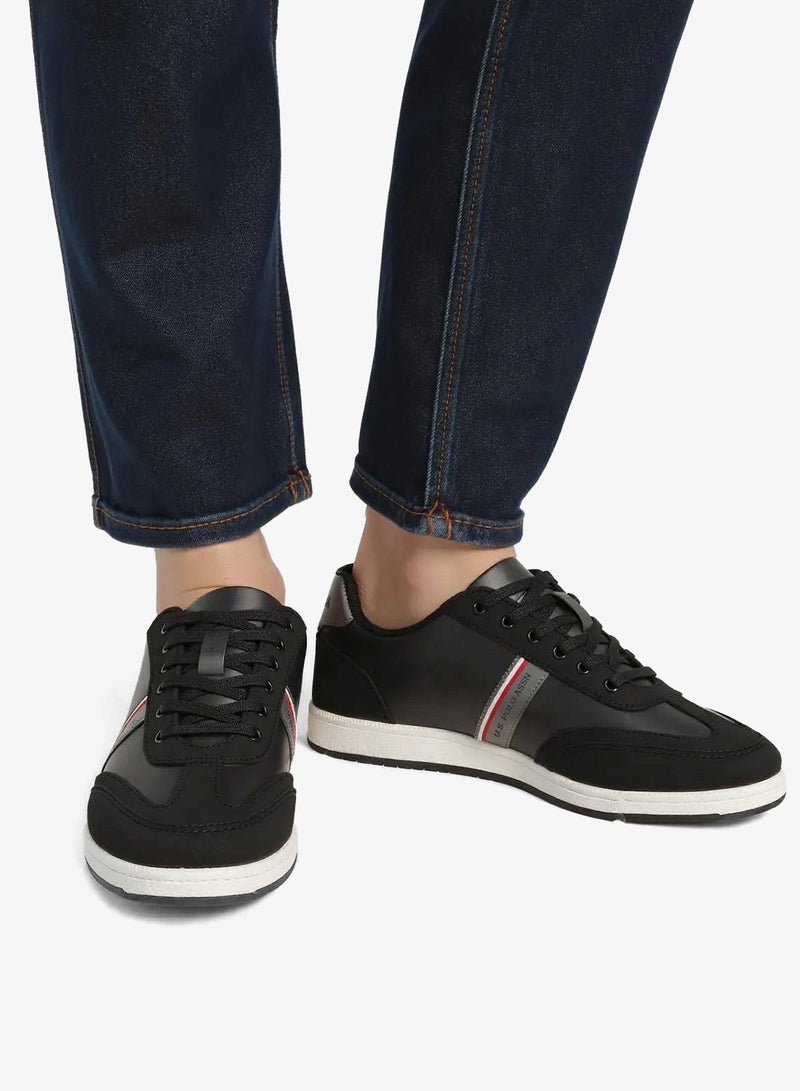 Men's Black Low-Top Sneakers,Lightweight Shoes Casual for Classic Look