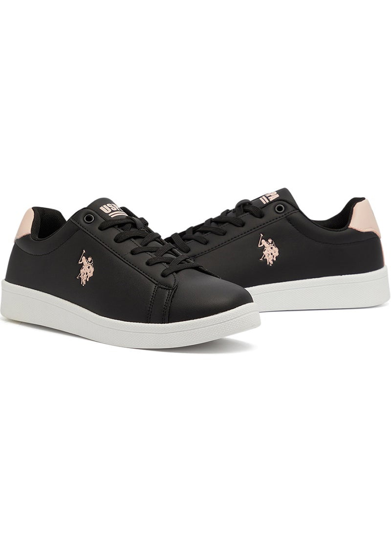 Women's Black Low-Top Sneakers - High-Quality Sole for Everyday Look