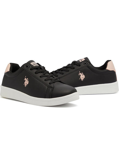 Women's Black Low-Top Sneakers - High-Quality Sole for Everyday Look