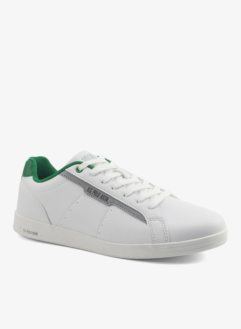 Men's White Casual Lace-Up Sneakers, Lightweight Shoes for Everyday Wear