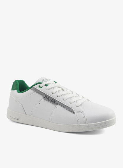 Men's White Casual Lace-Up Sneakers, Lightweight Shoes for Everyday Wear