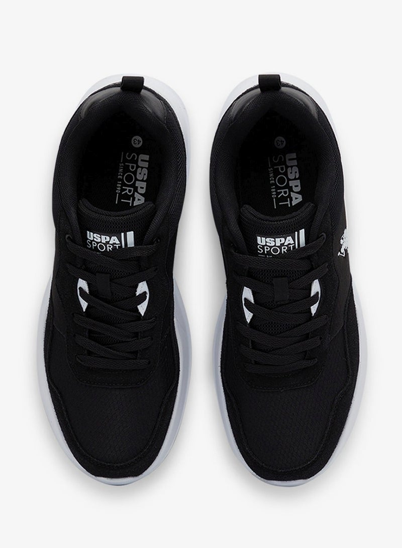 Men's Black Low-Top Sneakers - Lightweight Shoes Lace-Up Design, Comfortable for Everyday Outfits