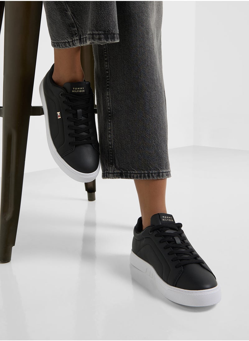 Logo Detail Lace Up Low Top Sneakers
