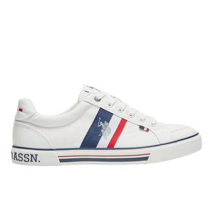 Men's White Low-Top Sneakers - Lightweight Shoes with White Sole, for Comfortable Casual Look