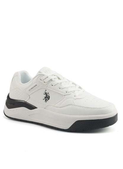 Men's White Low-Top Sneakers - Stylish Contrast Design for Sporty Everyday Looks