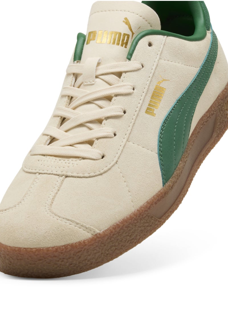 Club Unisex Beige Green Suede Sneakers