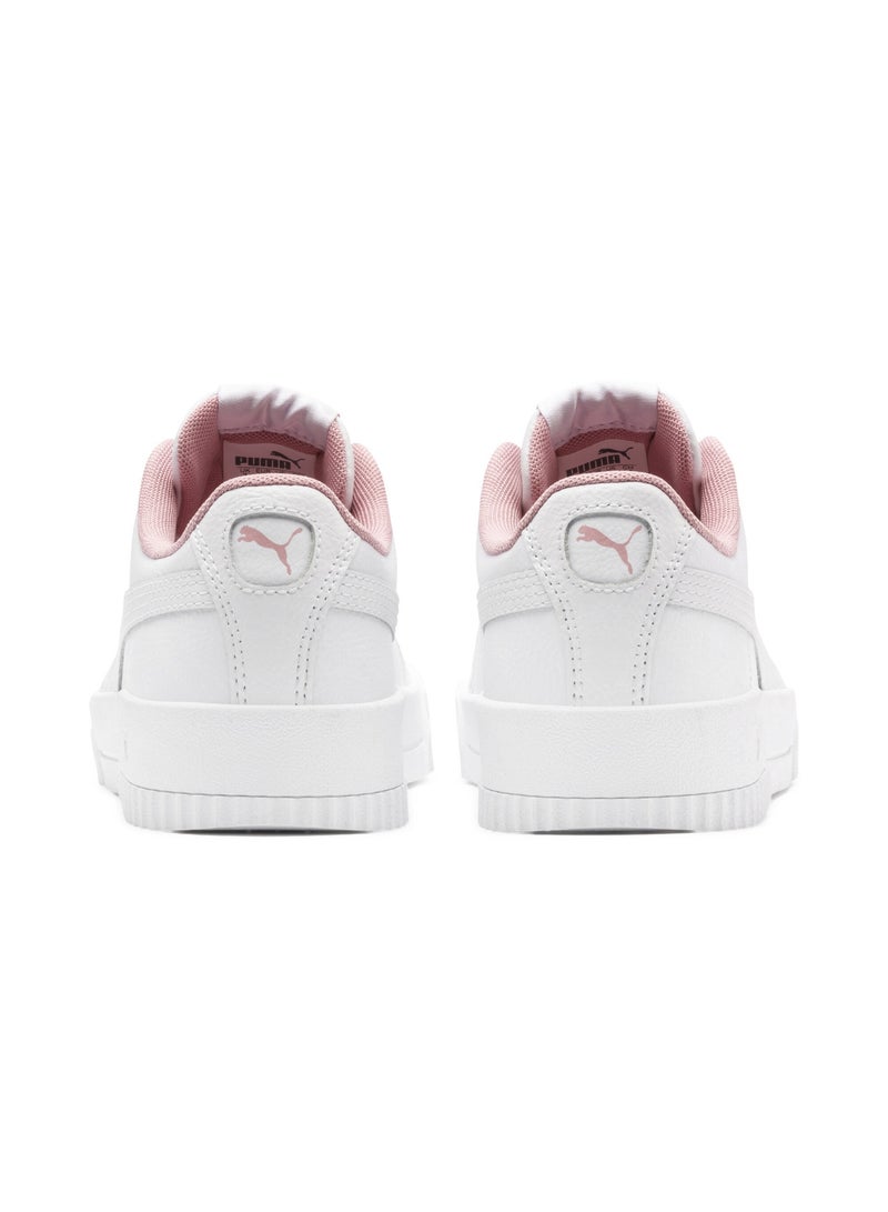 Carina L Youth Girls White Casual Lace Up Sneakers