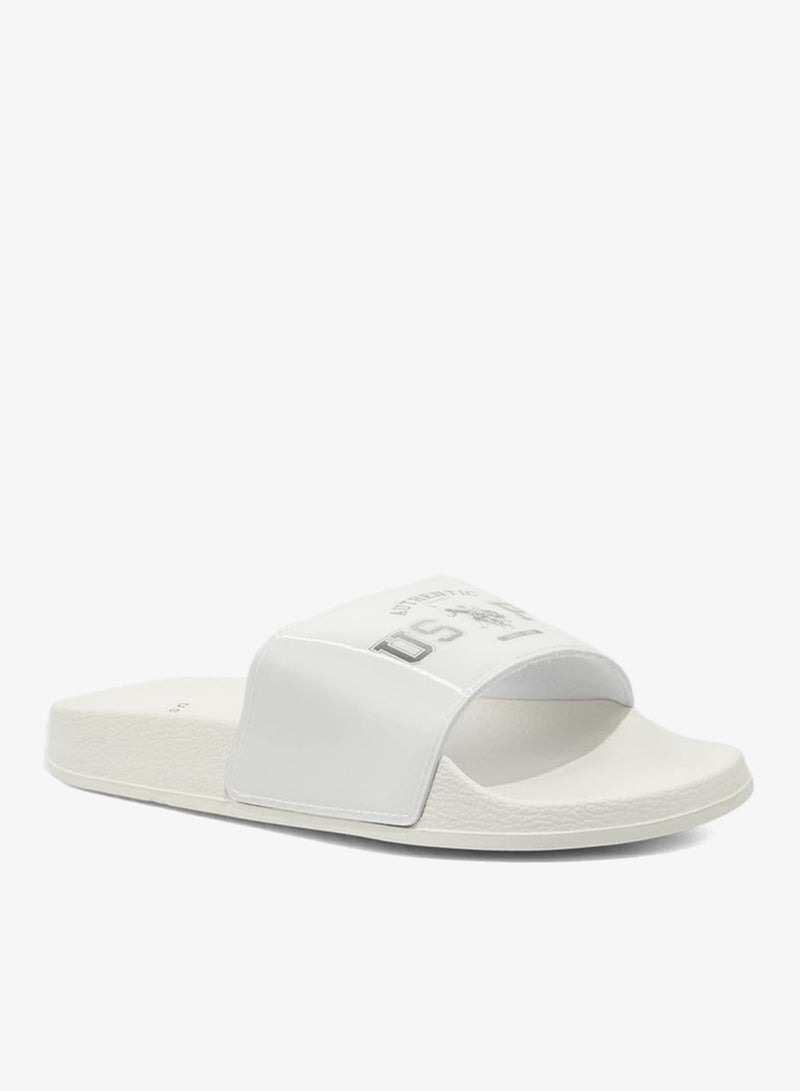 Women's White Slides - Stylish Perfect for Casual Outfit