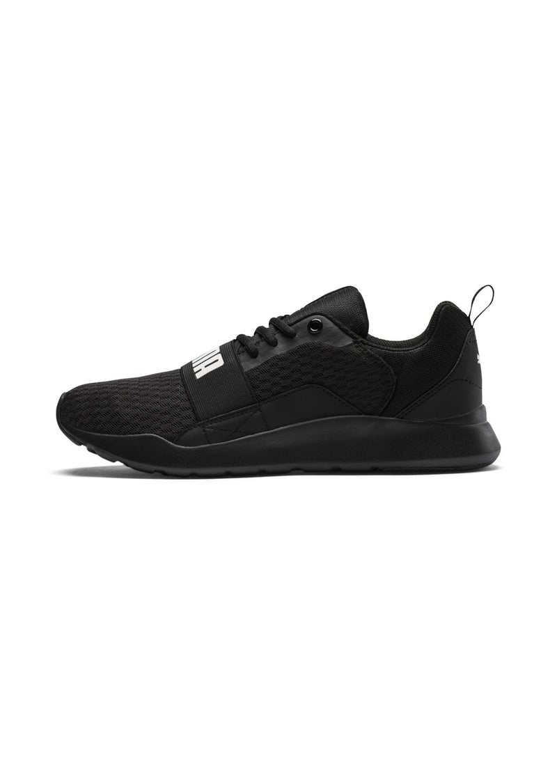 Wired Unisex Black Lace up Trainers