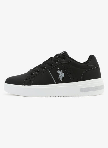 Women's Black Low-Top Sneakers - Lightweight Modern Design Shoes for All-Day Comfort