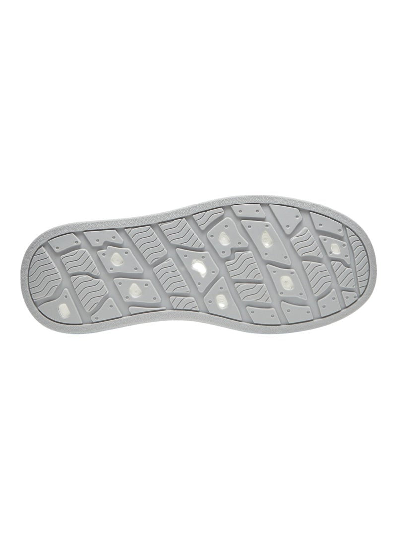 Women's White and Grey Sneakers - Bold Rugged Style with Durable Sole for Outdoor Wear