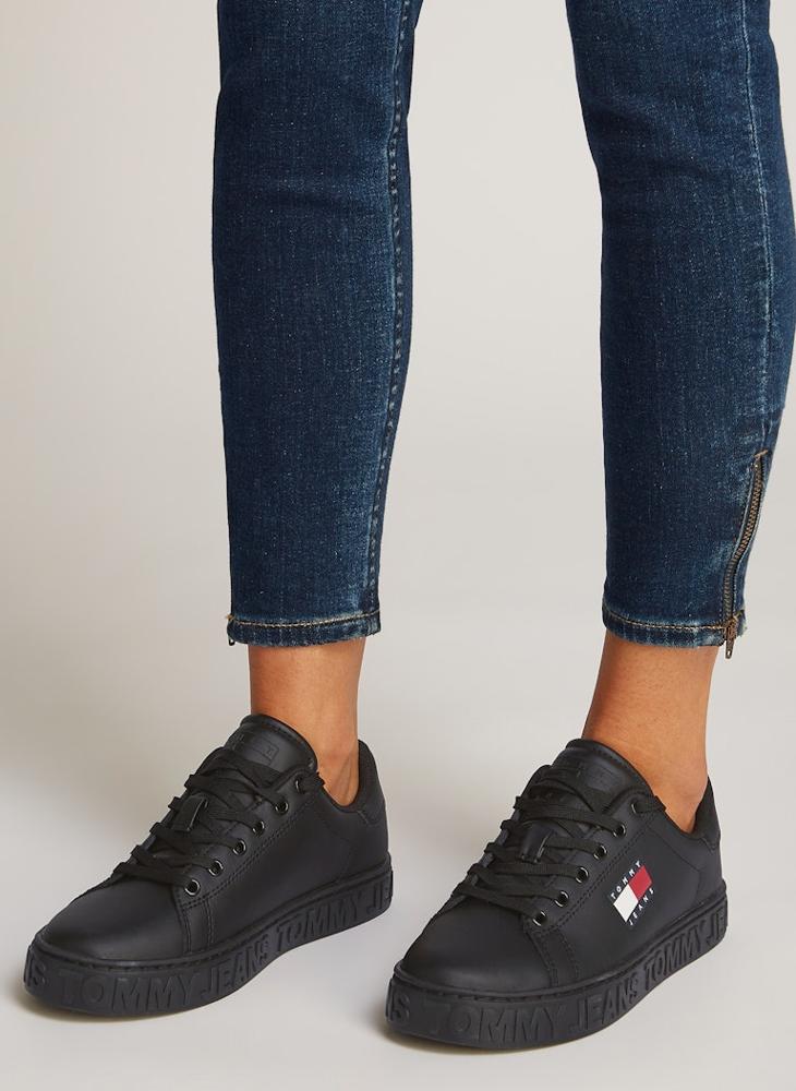 Logo Detail Lace Up Low Top Sneakers