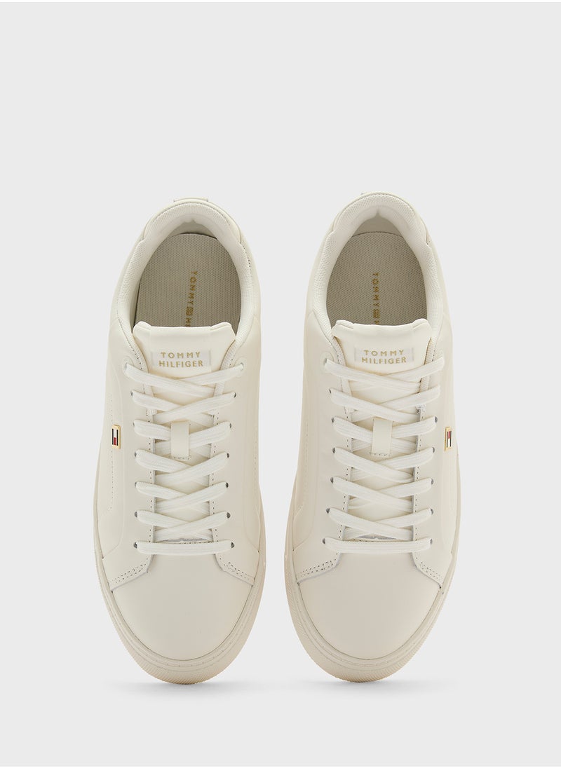 Logo Detail Lace Up Low Top Sneakers