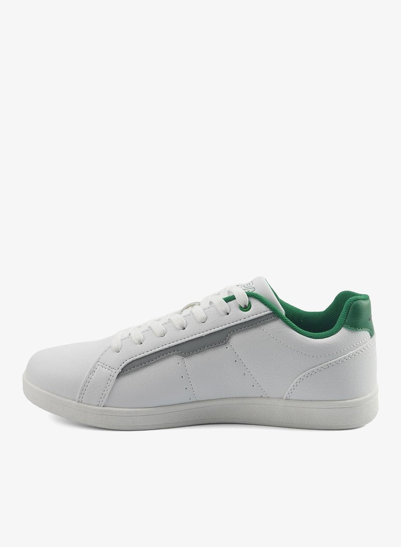 Men's White Casual Lace-Up Sneakers, Lightweight Shoes for Everyday Wear
